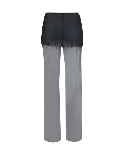 Exilia Black Polyester Casual Pants