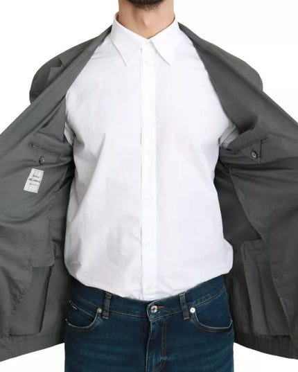 Dolce & Gabbana Gray Cotton Single Breasted Formal Blazer