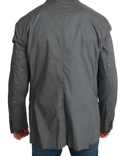 Dolce & Gabbana Gray Cotton Single Breasted Formal Blazer