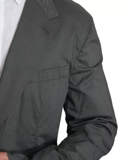 Dolce & Gabbana Gray Cotton Single Breasted Formal Blazer