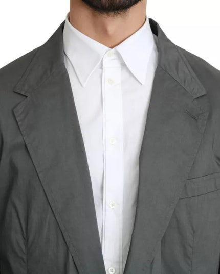 Dolce & Gabbana Gray Cotton Single Breasted Formal Blazer