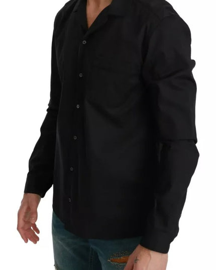 Dolce & Gabbana Blue Cotton Striped Pajama Lounge Shirt