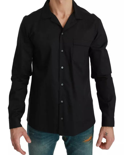 Dolce & Gabbana Blue Cotton Striped Pajama Lounge Shirt