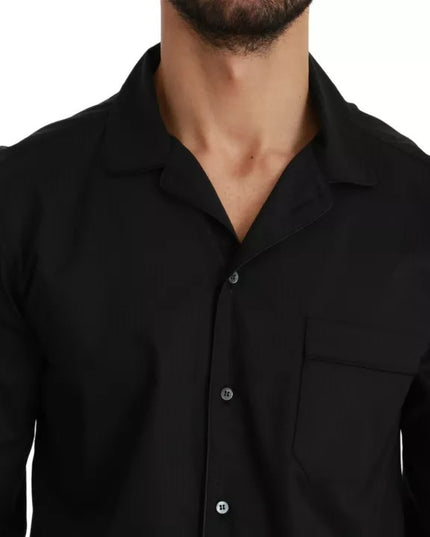 Dolce & Gabbana Blue Cotton Striped Pajama Lounge Shirt