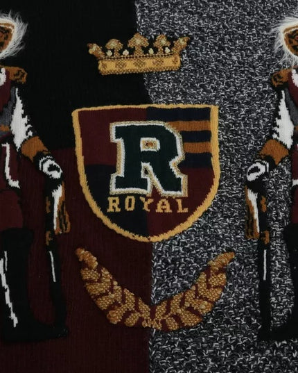 Dolce & Gabbana Multicolor KING Knight Monkey Knitted Cashmere Wool Sweater