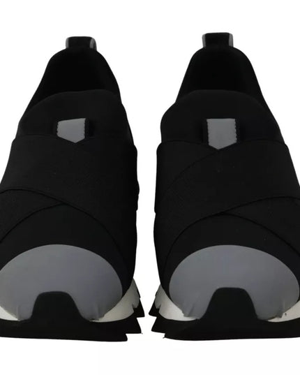 Dolce & Gabbana Black Shark Neoprene Stretch Sneakers Shoes