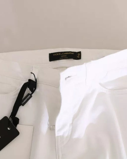 Dolce & Gabbana White Crystal Embellished Skinny Jeans