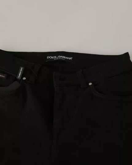 Dolce & Gabbana Black Mid Waist Slim Denim Cotton Stretch Jeans