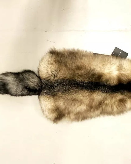 Dolce & Gabbana Brown Fox Tail Fur Shawl Neck Wrap Cover Collar Scarf