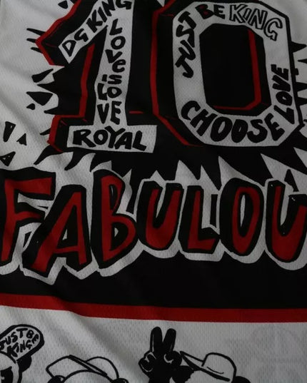 Dolce & Gabbana White King Panda Polyester T-shirt Top