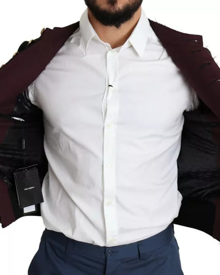 Dolce & Gabbana Black Button Embellished Military Jacket