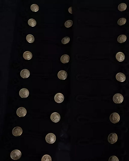 Dolce & Gabbana Black Button Embellished Military Jacket