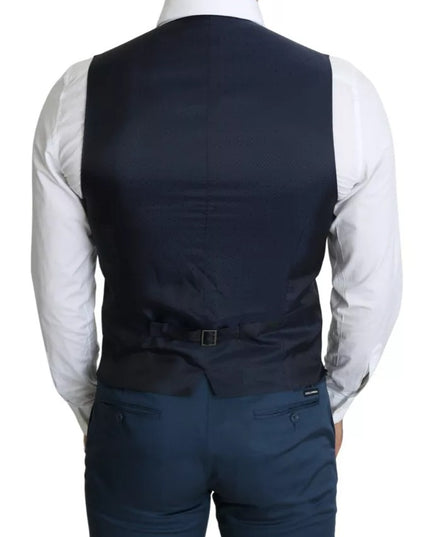 Dolce & Gabbana Navy Blue Men Formal Dress Waistcoat Vest
