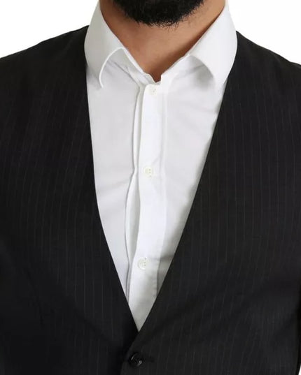 Dolce & Gabbana Black Men Formal STAFF Dress Waistcoat Vest