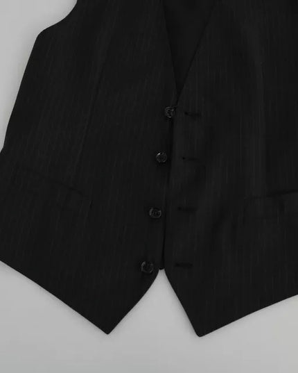 Dolce & Gabbana Black Men Formal STAFF Dress Waistcoat Vest