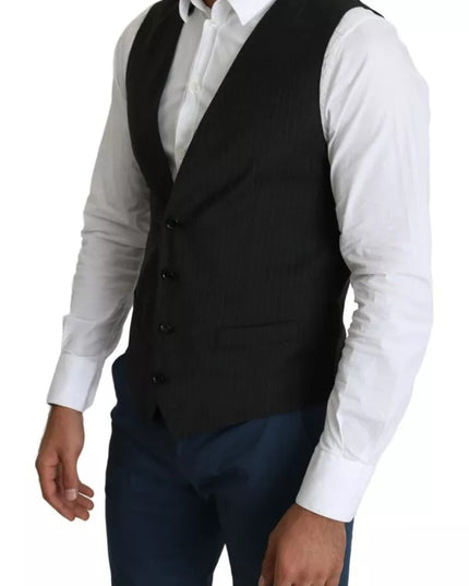 Dolce & Gabbana Black Men Formal STAFF Dress Waistcoat Vest