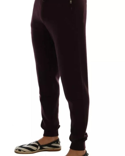 Dolce & Gabbana Purple Cashmere Gym Training Sport Pants