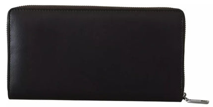 Dolce & Gabbana Brown Exotic Leather Zip Around Continental Clutch Wallet
