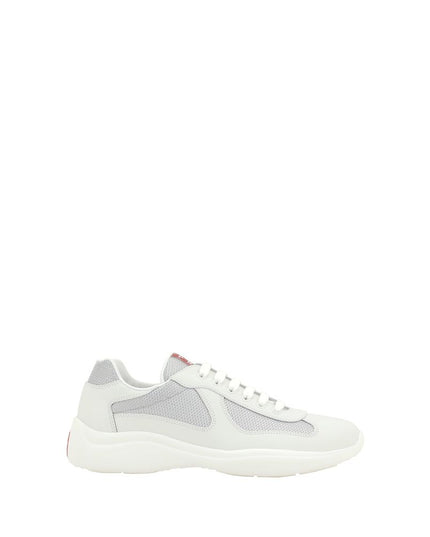 Prada White Calf Leather Bos Taurus Low Top Sneakers