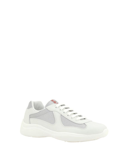 Prada White Calf Leather Bos Taurus Low Top Sneakers