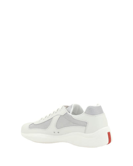 Prada White Calf Leather Bos Taurus Low Top Sneakers