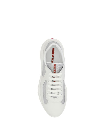 Prada White Calf Leather Bos Taurus Low Top Sneakers