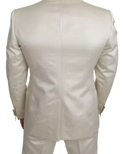 Dolce & Gabbana Beige Wool Crème 3 Piece SICILIA Shawl Suit