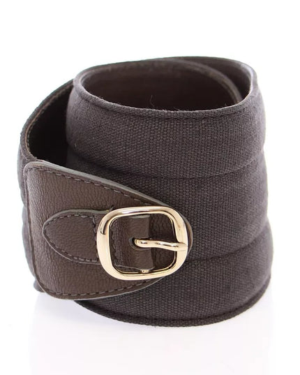 Dolce & Gabbana Brown D&G Leather Linnen Logo Belt