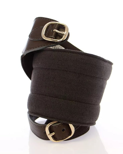 Dolce & Gabbana Brown D&G Leather Linnen Logo Belt
