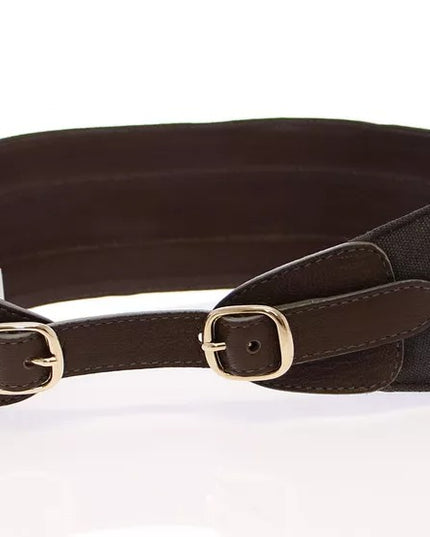 Dolce & Gabbana Brown D&G Leather Linnen Logo Belt