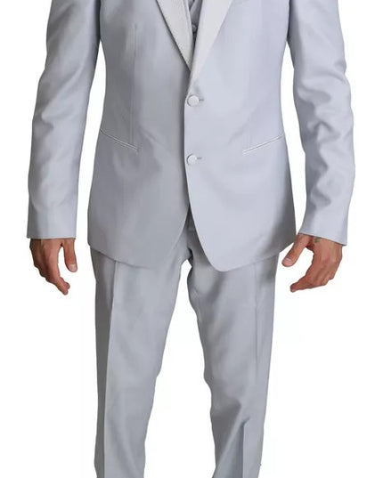 Dolce & Gabbana Light Blue SICILIA Wool 3 Piece Suit