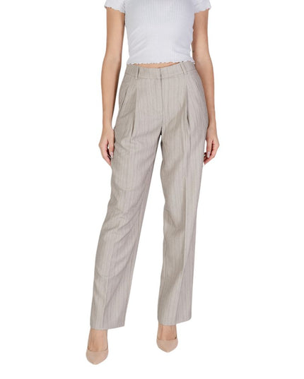 Vero Moda Gray Polyester Casual Pants