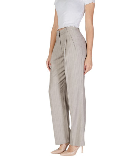 Vero Moda Gray Polyester Casual Pants