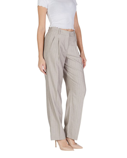 Vero Moda Gray Polyester Casual Pants