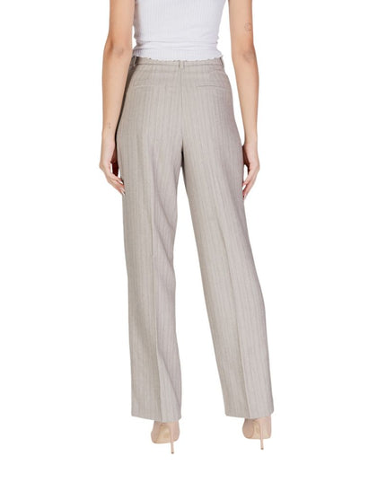Vero Moda Gray Polyester Casual Pants