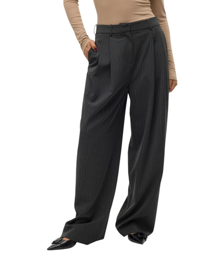 Vero Moda Gray Polyester Casual Pants