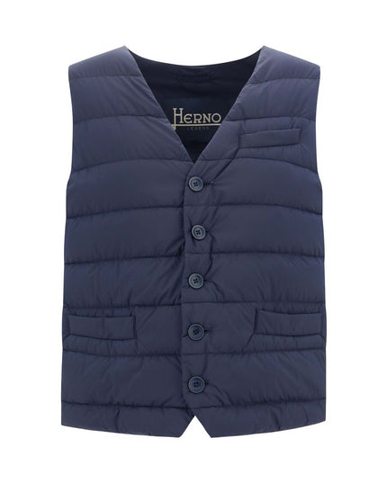 Herno Blue Polyamide Sleveless Jacket