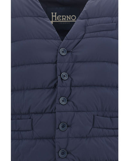 Herno Blue Polyamide Sleveless Jacket