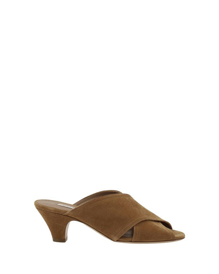 Casadei Brown Calf Leather Bos Taurus Platform Sandals