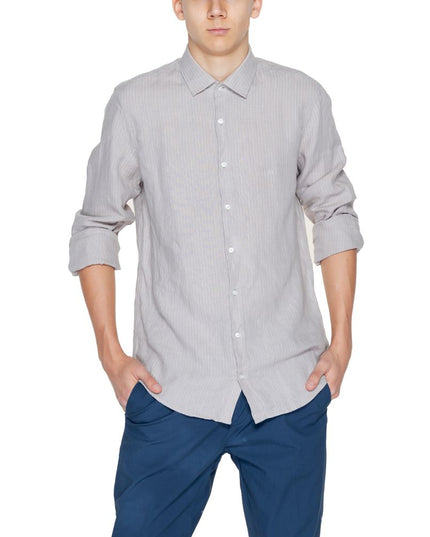 Calvin Klein Beige Linen Dress Shirt