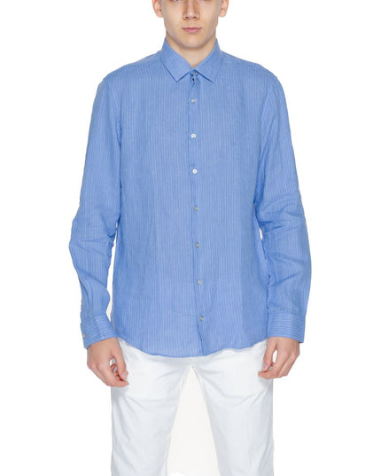 Calvin Klein Blue Linen Dress Shirt