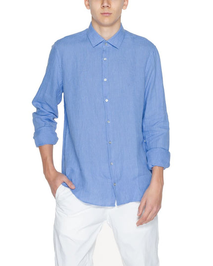 Calvin Klein Blue Linen Dress Shirt