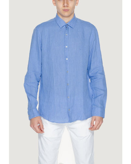 Calvin Klein Blue Linen Dress Shirt