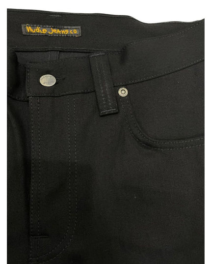 Nudie Jeans Black Cotton Men Jeans
