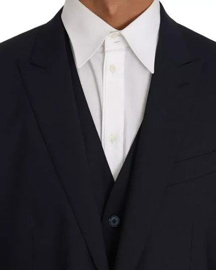 Dolce & Gabbana Blue Wool MARTINI Blazer Vest 2 Piece