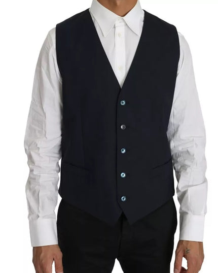 Dolce & Gabbana Blue Wool MARTINI Blazer Vest 2 Piece