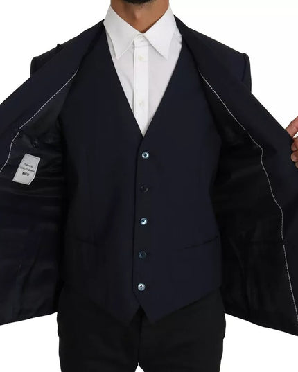 Dolce & Gabbana Blue Wool MARTINI Blazer Vest 2 Piece