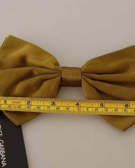 Dolce & Gabbana Yellow Mustard 100% Silk Butterfly Bow Tie Men