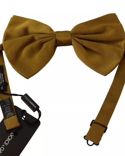 Dolce & Gabbana Yellow Mustard 100% Silk Butterfly Bow Tie Men