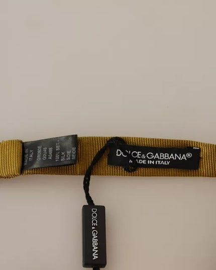 Dolce & Gabbana Yellow Mustard 100% Silk Butterfly Bow Tie Men